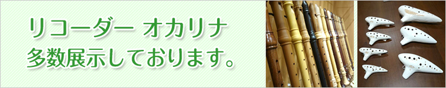 リコーダー　オカリナ　多数展示しております（その1）