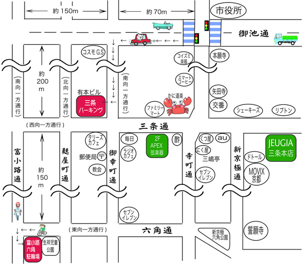 三条本店　提携駐車場・駐輪場のご案内