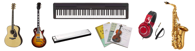 Musical instruments and accessories totaling more than 10,000 yen